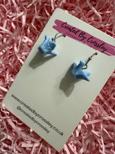 Load image into Gallery viewer, Blue Crane Charm Earrings
