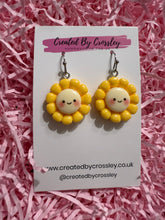 Load image into Gallery viewer, Yellow Happy Flower Charm Earrings
