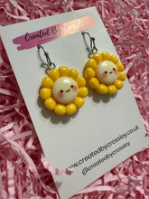Load image into Gallery viewer, Yellow Happy Flower Charm Earrings
