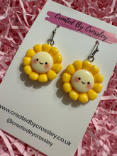 Load image into Gallery viewer, Yellow Happy Flower Charm Earrings
