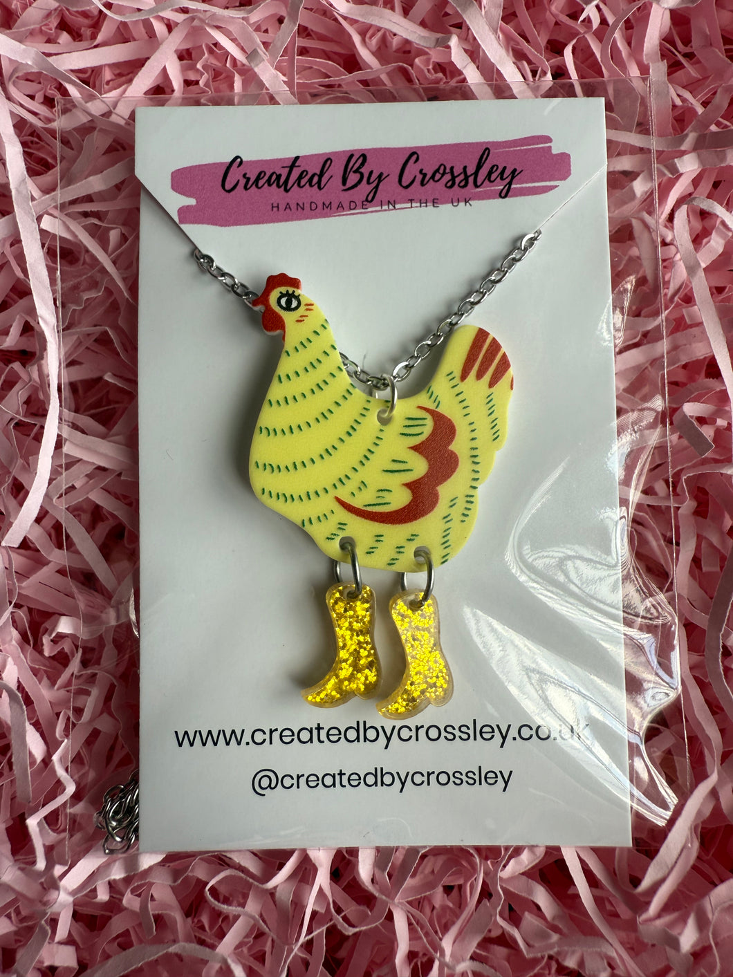 Yellow Chicken Charm Necklace