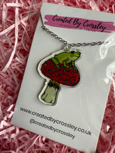 Load image into Gallery viewer, Mushroom Frog Charm Necklace

