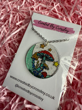 Load image into Gallery viewer, Mushroom Disc Charm Necklace
