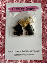 Load image into Gallery viewer, Black Cat Clip On Earrings
