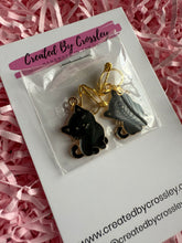 Load image into Gallery viewer, Black Cat Clip On Earrings

