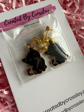 Load image into Gallery viewer, Black Cat Clip On Earrings
