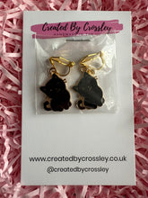 Load image into Gallery viewer, Black Cat Clip On Earrings
