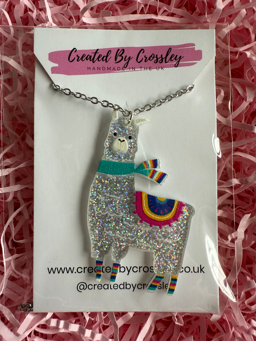 Sparkly Llama Charm Necklace