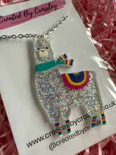 Load image into Gallery viewer, Sparkly Llama Charm Necklace
