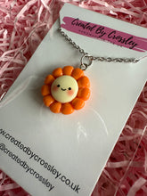 Load image into Gallery viewer, Orange Flower Charm Necklace
