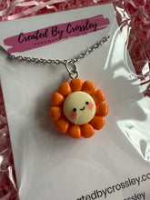 Load image into Gallery viewer, Orange Flower Charm Necklace

