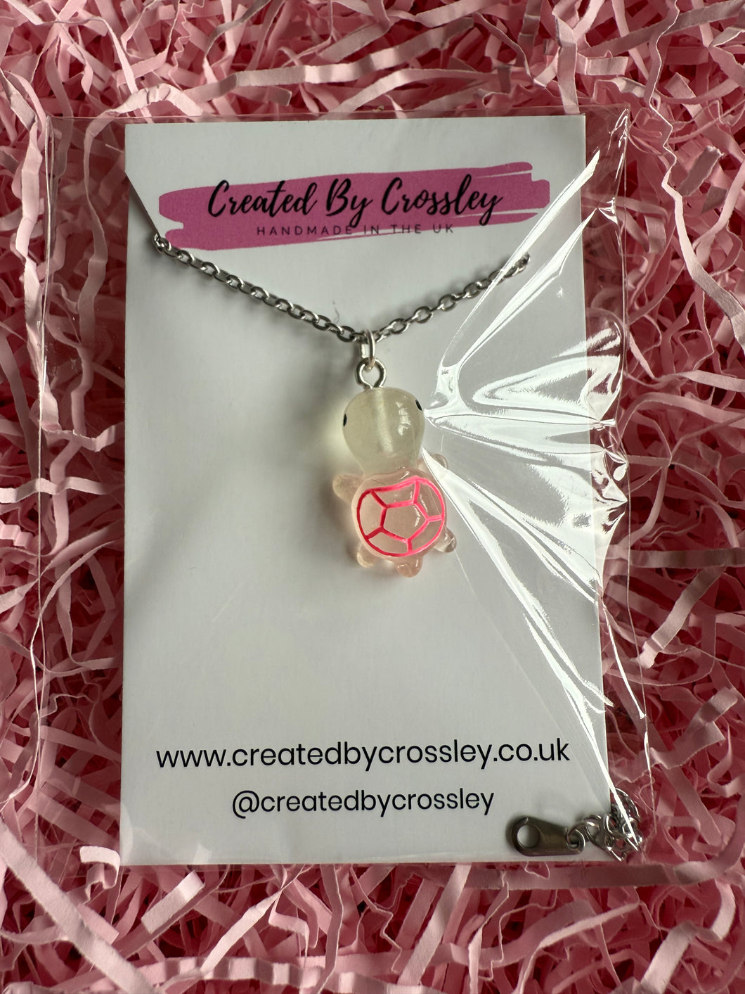 Pink Turtle Charm Necklace