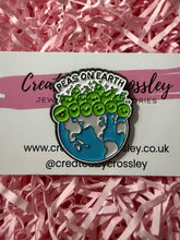 Load image into Gallery viewer, Peas on Earth Pin Badge
