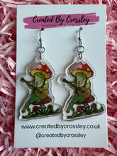 Load image into Gallery viewer, Mushroom Frog Charm Earrings
