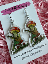 Load image into Gallery viewer, Mushroom Frog Charm Earrings
