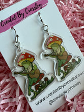 Load image into Gallery viewer, Mushroom Frog Charm Earrings
