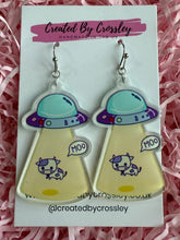 Load image into Gallery viewer, Cow Abduction Charm Earrings
