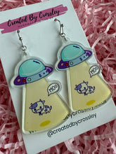Load image into Gallery viewer, Cow Abduction Charm Earrings
