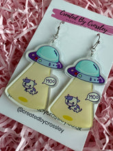 Load image into Gallery viewer, Cow Abduction Charm Earrings
