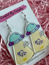 Load image into Gallery viewer, Cow Abduction Charm Earrings
