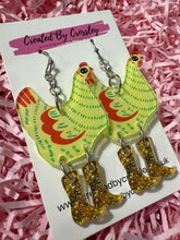Load image into Gallery viewer, Yellow Chicken Charm Earrings
