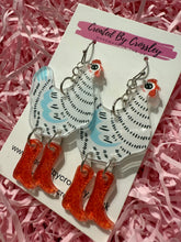 Load image into Gallery viewer, White Chicken Charm Earrings
