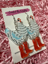 Load image into Gallery viewer, White Chicken Charm Earrings
