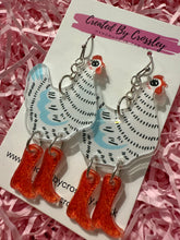 Load image into Gallery viewer, White Chicken Charm Earrings
