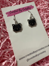 Load image into Gallery viewer, Black Cat Charm Earrings
