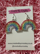 Load image into Gallery viewer, Glitter Rainbow Charm Earrings
