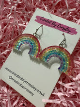 Load image into Gallery viewer, Glitter Rainbow Charm Earrings
