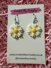 Load image into Gallery viewer, White Flower Charm Earrings
