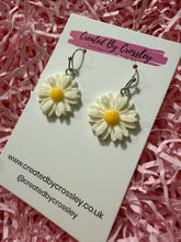 Load image into Gallery viewer, White Flower Charm Earrings

