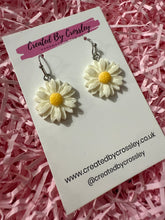 Load image into Gallery viewer, White Flower Charm Earrings
