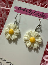 Load image into Gallery viewer, White Flower Charm Earrings
