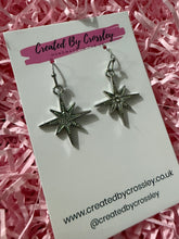Load image into Gallery viewer, Silver Gem Star Charm Earrings
