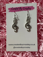 Load image into Gallery viewer, Treble Clef Charm Earrings
