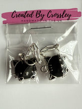 Load image into Gallery viewer, Black Cat Clip On Earrings
