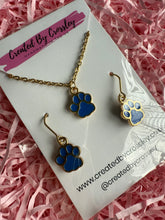 Load image into Gallery viewer, Blue Paw Print Jewellery Set
