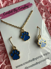 Load image into Gallery viewer, Blue Paw Print Jewellery Set
