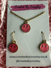 Load image into Gallery viewer, Pink Happy Face Jewellery Set
