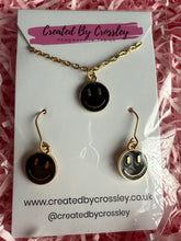 Load image into Gallery viewer, Black Happy Face Jewellery Set
