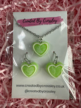 Load image into Gallery viewer, Green Heart Jewellery Set
