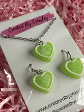Load image into Gallery viewer, Green Heart Jewellery Set

