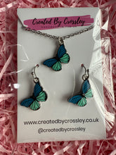 Load image into Gallery viewer, Blue Butterfly Jewellery Set
