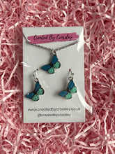Load image into Gallery viewer, Blue Butterfly Jewellery Set
