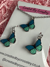 Load image into Gallery viewer, Blue Butterfly Jewellery Set
