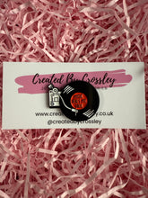 Load image into Gallery viewer, “Music heals my soul” Record Player Pin Badge
