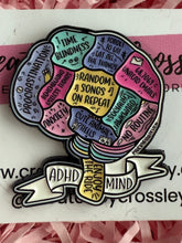 Load image into Gallery viewer, “ADHD Mind” Brain Pin Badge
