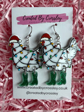 Load image into Gallery viewer, Christmas Chicken Charm Earrings
